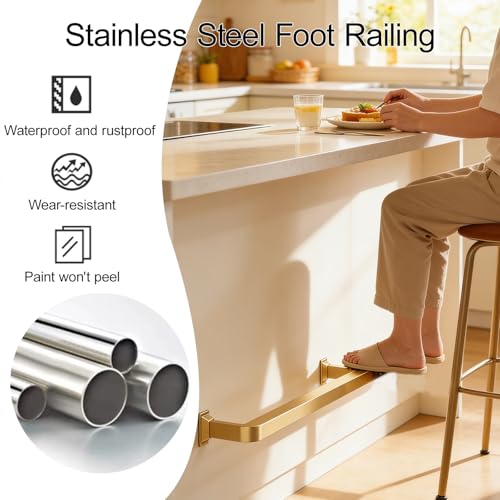 Tube carré en acier inoxydable 120cm pour repose pied de bar et loft - 4