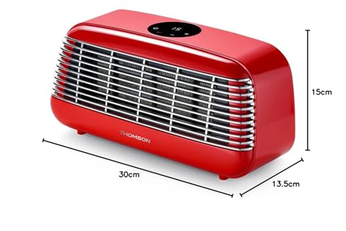 Thomson Fifty Chauffage numérique en céramique vintage 1500 W Rouge
