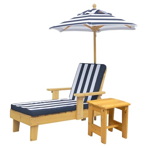 XHDZSM Lounge Chair Outdoor Lounge Chair Removable Striped Fabric Cushions Outdoor Chaise Lounge with Parasol Cushions and Coffee Table for S&M Dogs Dark Blue 14.5x35.9x20.1in