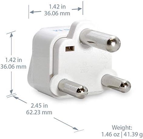 Miniatura 3 de Ceptics Adaptador de viaje para Sudáfrica, Botswana, enchufe universal acepta enchufes de cualquier país, perfecto para teléfonos celulares,