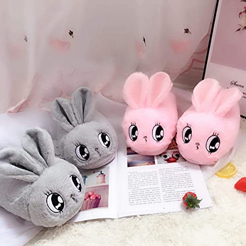 HANDKEI Winter bunny cartoon animal plush slippers men's and women's indoor warm cotton slippers4