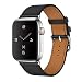 Produktbild MroTech kompatibel mit Lederarmband 38mm 40mm Armband Leder schwarz Uhrenarmband Echtleder Ersatzarmband für Serie 4 Serie 3 Serie 2 Serie 1 38mm 40mm Watch Band (38 mm / 40 mm, Single Loop-Schwarz)