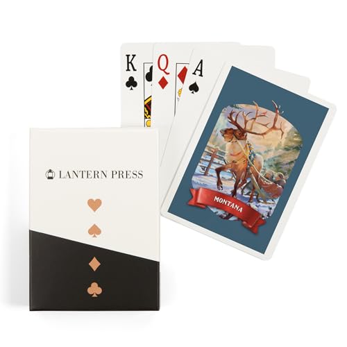 Lantern Press Montana Christmas Sleigh Ride Naipes Póker