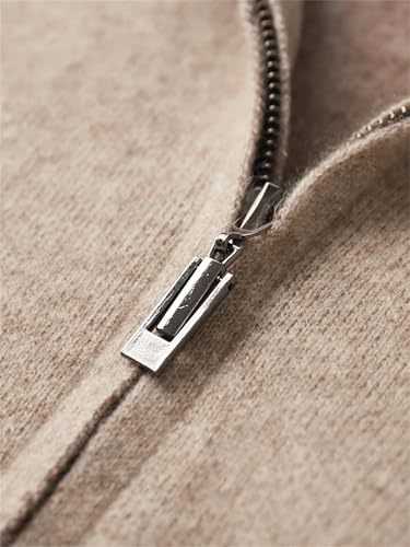 Men's Cashmere Knit Cardigan Sweater Zipper Long Sleeve Fall Winter Color Matching Warm Outerwear3