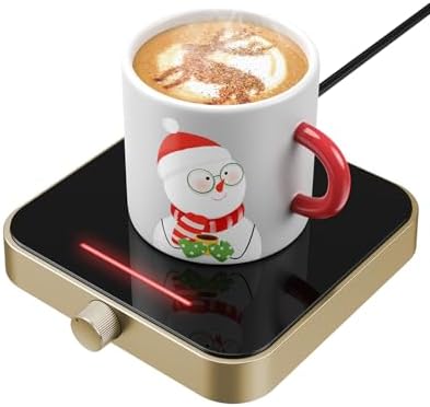 Maestri House Mug Warmer, Electric Coffee Cup Warmer for Desk with 3-Temp Settings,Auto Shut Off, Constant Temperature Heating for Beverage, Milk, Tea and Hot Chocolate at Home & Office (Gold)