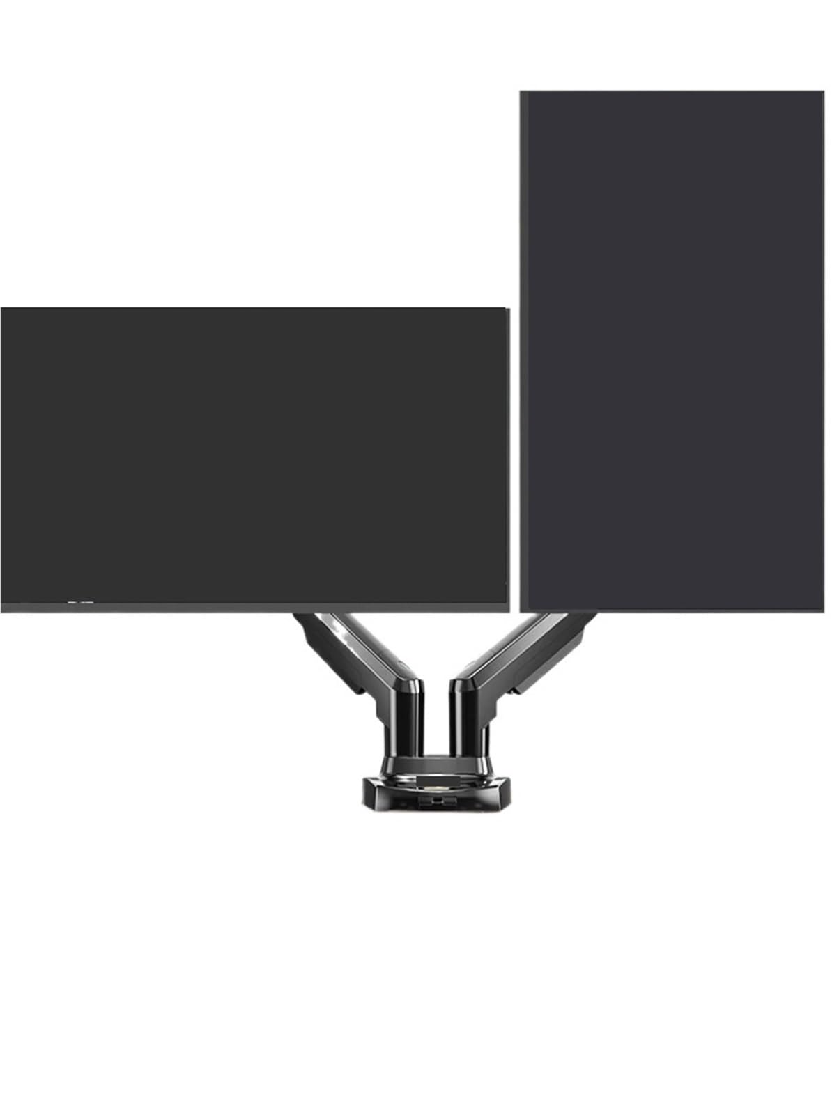 YLUPVT Dual Monitor Laptop Holder W/ USB3.0 NB F160-FP Gas Spring Dual Arm For 17"-27" Monitor + 10"-17" Laptop Support Mount Stand(White with 2xUSB3.0)
