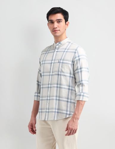 Image of U.S. POLO ASSN. Men's Pure Cotton Regular Fit Grid Tattersall Checked Shirt