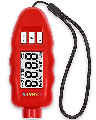 Coating Thickness Gauge DPM-816 Pro | Paint Meter for Car | Fast & Accurate | Range 0-137 mils | Ferrous, Non-Ferrous | LCD with Backlight | Precision Probe (Red)