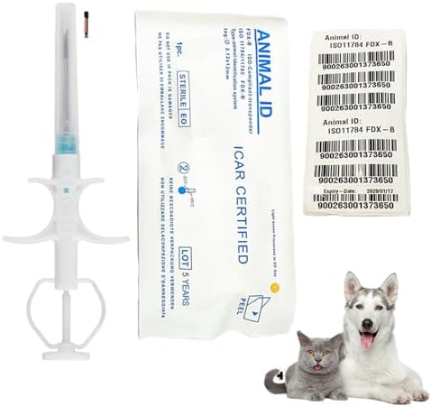 5 Packs 2.12x12mm, YurMemo Universal Pet Microchip Registratable ...