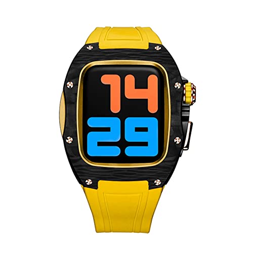 Kit modification de luxe en fibre de carbone 45mm RVBY pour montre Apple Watch Series 8 7