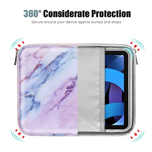 Image of TiMOVO 9-11 inch Tablet Sleeve Bag for iPad 11-inch A16 2025, iPad 10.9 inch /10.2 inch| Air 11 Inch /5th /4th Gen. 10.9 inch, Galaxy Tab A9+ /A11Plus 11 inch, Protective Bag with Pocket,Marble Purple & Blue