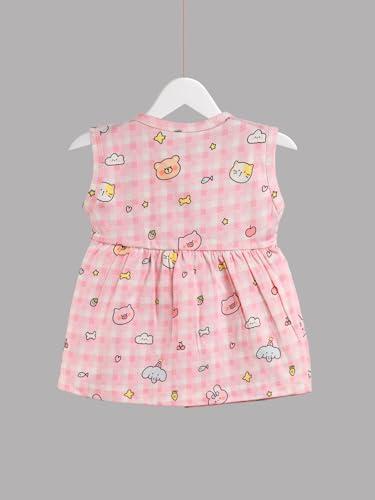 Image of HELLCAT 100% Cotton Baby Frock Dress for Girls - Pack of 5, Soft & Trendy, Sleeveless