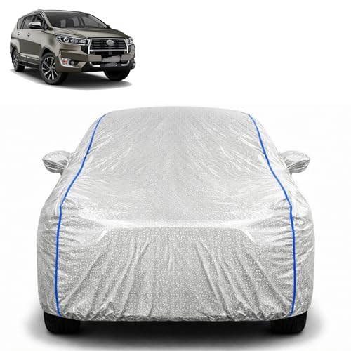 Image of Waterproof Car Cover for Toyota Innova Crysta | All Weather Protection | UV Resistant & Dustproof | Soft Cotton Lining to Prevent Scratches | Triple Stitched with Mirror Pockets & Elastic Hem