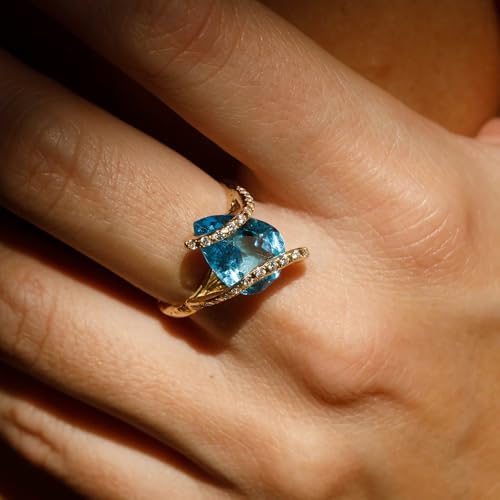 2-5 Carat Aquamarine Ring 925 Silver/10K/14K/18K Gold Personalize Aquamarine Rings for Women Moissanite Engagement Rings for Mom/Friends Gifts3