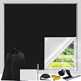 KREXESRW Blackout Curtain, 118''X57'' Portable Window Shades DIY Screens Kit, No Drill Blackout Blinds for Travel, Dorm Room