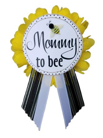 Amy's Bubbling BoutiqueAmy's Bubbling Boutique Mommy to be Baby Shower Pin What Will It Bee Button Bumblebee Yellow & Black pin for mom to wear Baby Sprinkle