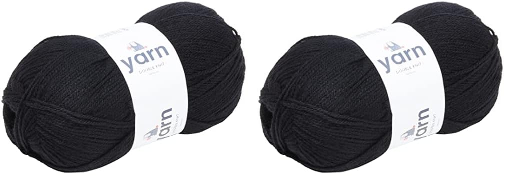 KORBOND DK Black Yarn - 100g Acrylic Wool - Lightweight, Hypoallergenic & Durable Double Knit Crochet Yarn Knitting Wool (290m Total) — view 123