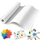 rouleau papier blanc 2m 【Découpable et polyvalent】 Le rouleau peut être découpé facilement à la taille souhaitée. Idéal comme papier pour chevalet, rouleau à croquis, papier de bricolage, origami, affiches ou papier cadeau.