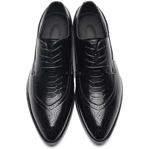 Men's Classic Leather Formal Business Oxford Dress Shoes for Ball, Casual Lace-Up Pointed Toe Comfortable Wedding Shoes3
