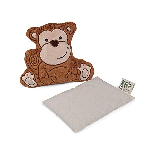 GRÜNSPECHT Wärmezoo Affe, Traubenkern-Wärmekissen mit waschbarem Bezug für Kinder, wärmendes Kuscheltier bei… – Bild 3