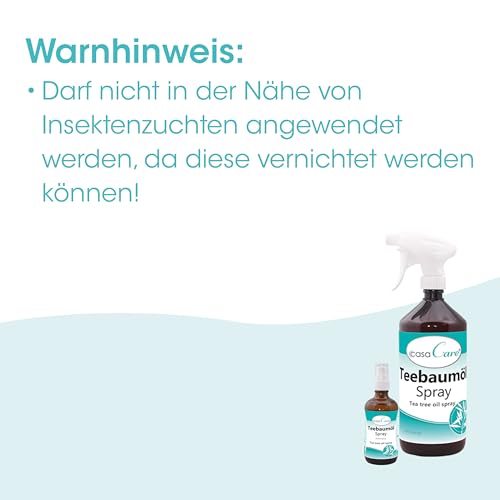 cdVet Naturprodukte casaCare Teebaumöl Spray 100 ml - Duftölspray - angenehmer + frischer Duft - Reinigung der Atemluft - Verbesserung Raumklima - ätherische Öle - Wohlbefinden - natürlich -