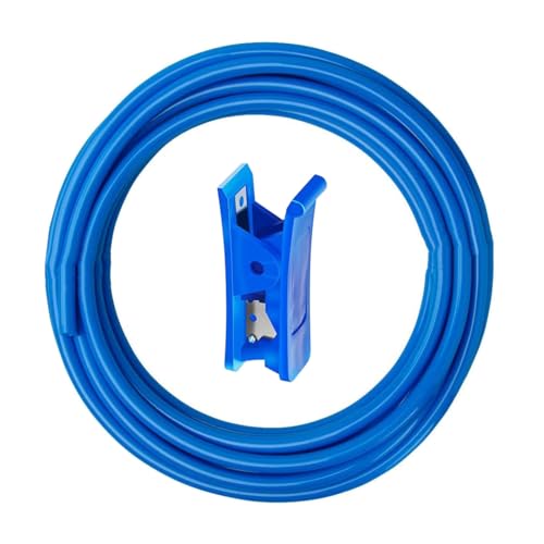 HUAZIZ 20 Meter Poliuretano Manguera Azul Neumática, PU Manguera Aire, 8 mm OD x 5 mm ID, Kit de manguera de aire de poliuretano + 1 cortador de manguera