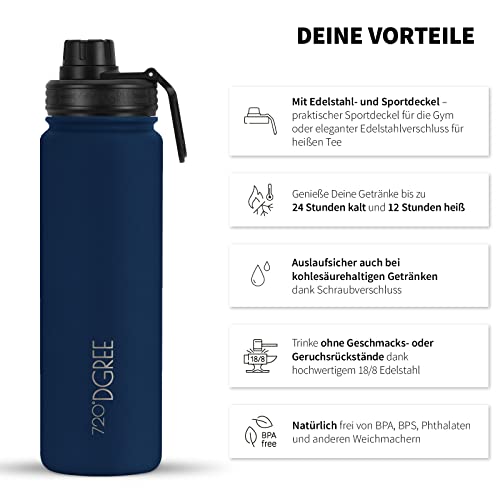 Isolierflasche aus Edelstahl 720°DGREE 1200ml Trinkflasche