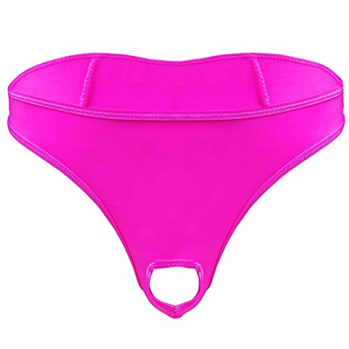 YINGJUN Herren Micro Thong mit Loch Unterwäsche-Wäsche Jockstrap String Homme Mens Thongs und G-Strings Sissy Höschen Exotisches Kleid (Color : Rose, Size : M) Cover