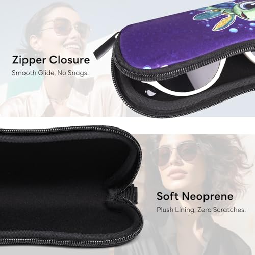 Image of Sunglasses Case with Belt Clip, Ultra Light Neoprene Zipper Soft Padded Glasses Case for Women Men
