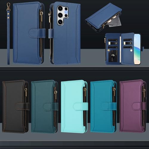 Étui pour UMIDIGI Bison X20 vert menthe portefeuille en cuir avec porte-cartes et fermeture éclair - 3