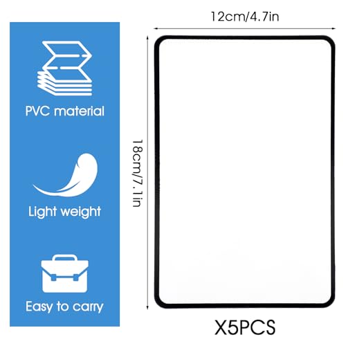 5PCS Full Page Magnifying Glass for Reading, 3X Lightweight Flat Optical Fresnel Lens Page Magnifying Glass Rectangular Handheld Magnifier for Seniors Low Vision Reading Small Patterns Maps and Books