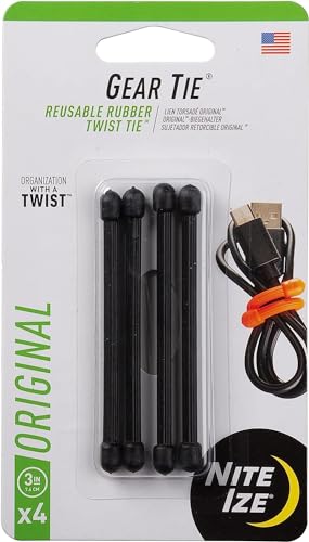 NITEIZE(ナイトアイズ) ギアータイ 3インチ 4個入 ブラック GT3-4PK-01 (日本正規品)の商品画像（Amazon）