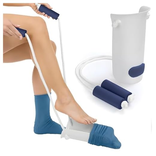 Sock Aids for Putting Socks On and Off - Easy to Use Sock Assistant Puller with Foam Handles for Elderly, Men, Women, Disabled, Pregnant Women Pulling Assist Device (White, 1 Pack)