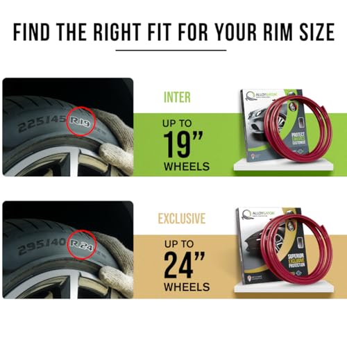 AlloyGator Silver Alloy Wheel Protectors to Avoid Kerb Scratches & Scuffs – Fits Up to 19" x 4 Wheels | Fits All Cars | Adhesive Free Car Exterior Accessory | 15 Colour Options