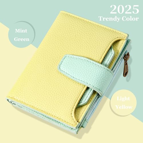 Image of Airkit Small Wallet Women RFID Blocking Soft Leather Bifold Compact Card Holder Wallet for Women with Zipper Coin Pocket 4 ID Window