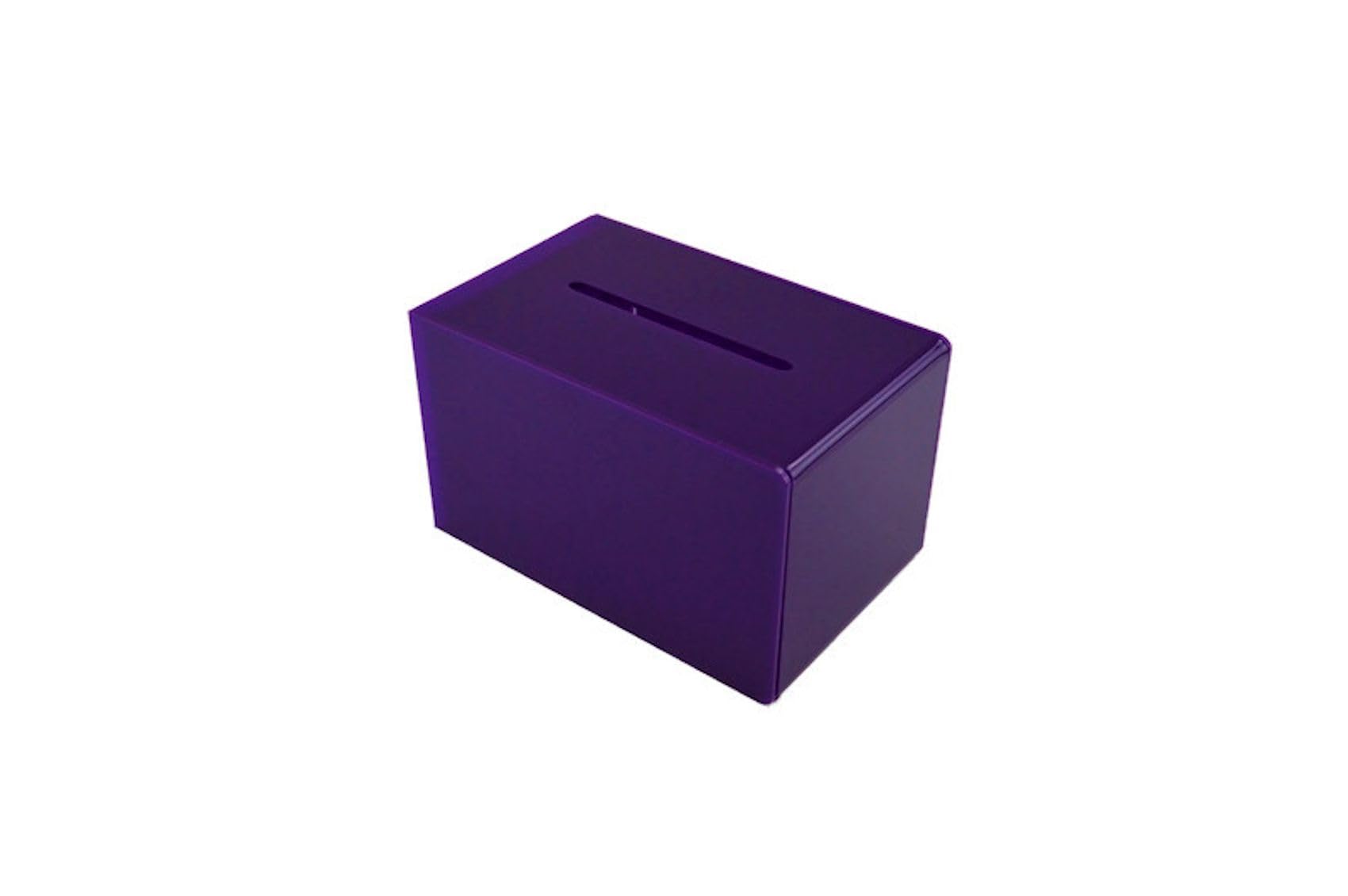 Pos Display Shop Small Lockable Purple Acrylic Suggestion Ballot Ticket Comments Collection Box - BB0006 (Purple)