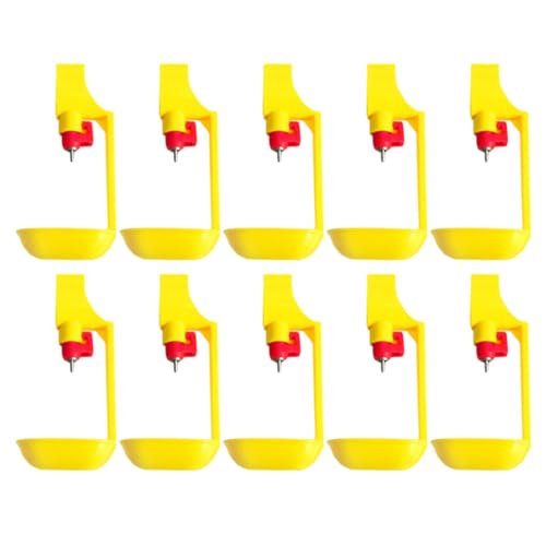 ifundom 10pcs Square Tube Chicken Drinking Waterer with Steel Ball Valve, Hanging Chick Drinking Cups for Farm and Household Poultry Watering Supplies Random Color