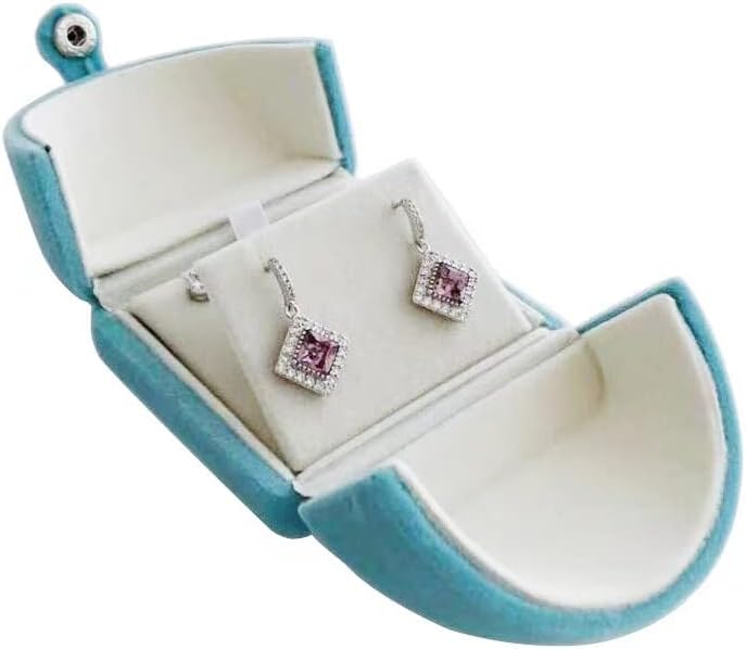 Svea Display Luxurious Unique Aqua Velvet Jewelry Packaging Case for Earrings Pendant Case Premium Grade Special Design Double Function (jewelry not included)
