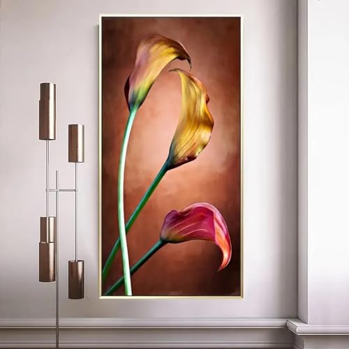 Peinture murale de plantes abstraite pour salon et chambre : art mural sur toile