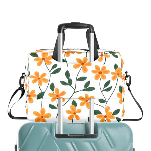 Maletín para portátil con flores naranjas para laptop hasta 16" miniatura 6