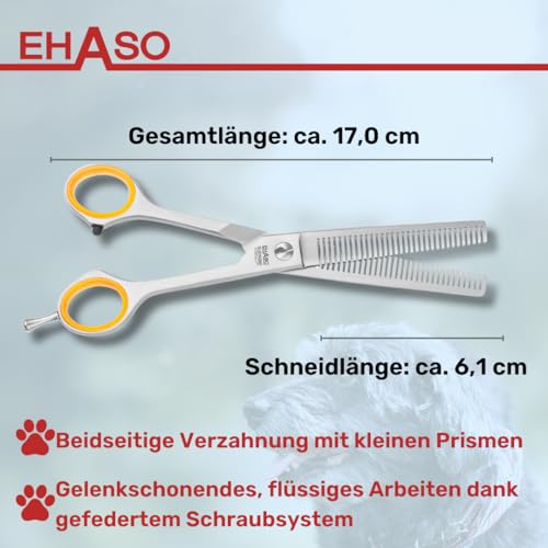 EHASO langlebige, doppelseitige Effilierschere, 17cm mit 30er Zahnung