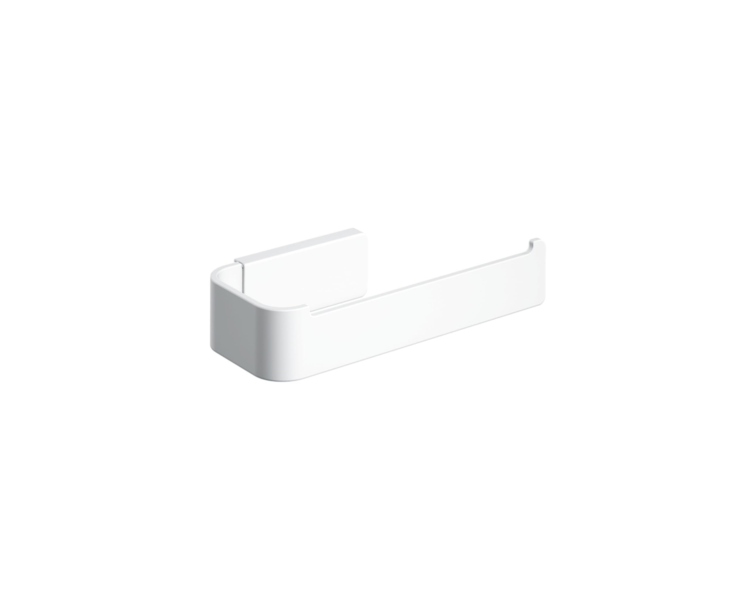 COSMIC Nea Toilet Paper Holder Without Lid for Bathroom with Rectangular Design. Installation with Screws or Adhesive. Matte White Metal Toilet Paper Holder.