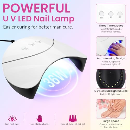Vanreesa 42 Pcs Gel Nail Polish Kit With U V Light 24 Popular Colors Gel Nail Polish Set Green Blue Purple Pink Orange Complete Gel Nail Kit With Manicure Tools Gifts For Women Diy At Home thumb #3