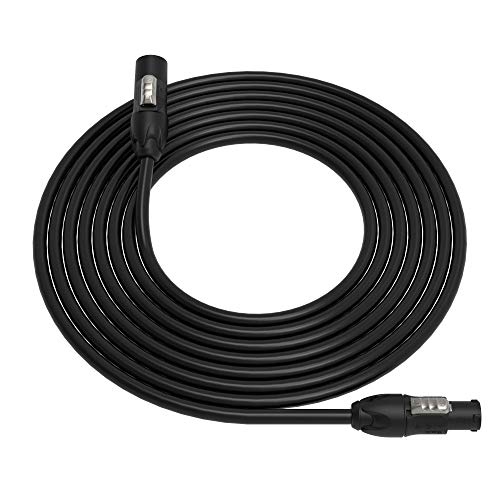 ChromaLeaf Neutrik Professional powerCON TRUE1 TOP Male (NAC3MX-W-TOP) to powerCON TRUE1 TOP Female (NAC3FX-W-TOP) Extension Power Cable | 14 AWG | 1 Feet | Assembled in The USA | Genuine Neutrik