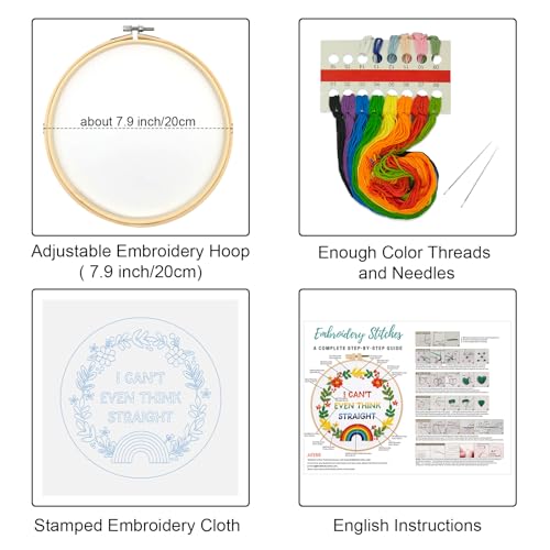 Image of Louise Maelys LGBT Pride Embroidery Kit for Beginners Rainbow Craft | Cross Stitch Kits for Creative Expression, Needlepoint Kit for Adults to Enjoy Meaningful Crafts, Gifts and Home Decor