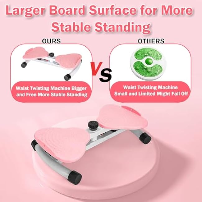 Waist Twisting Machine Fitness Tool, Ab Machine with 330 lbs Weight Capacity & 20dB Ultra-Quiet, Foot Massage Design, Noiseless Home Gym Exercise Equipment for Women Men