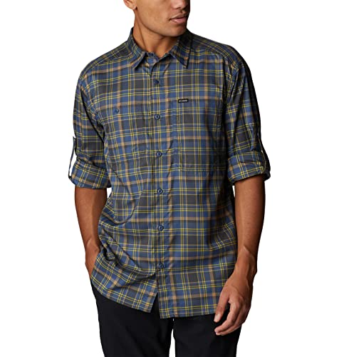 Image of Columbia Men Omni-Shade Silver Ridge Utility Lite Plaid Hiking and Trekking Long Sleeve Shirt