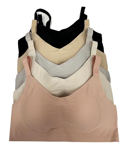 Image of Viola's Secret 6 Pack of Color Print T-Shirt Bras B Cup C Cup and D Cup