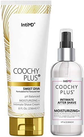 Coochy Plus Intimate Shaving Complete Kit - SWEET DIVA & Organic After Shave Protection Soothing Moisturizer Mist – Antioxidant Formula Prevents Razor Burns, Itchiness & Ingrown Hairs