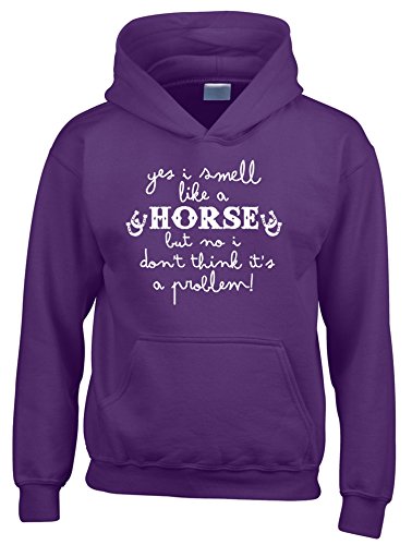 Sweat à capuche enfant sur le thème cheval vêtement violet rigolo